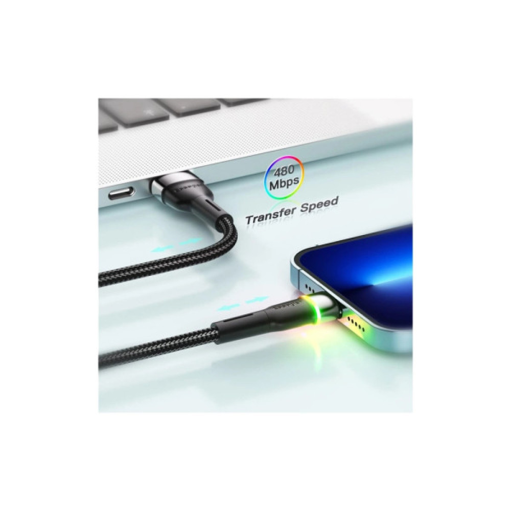 Дата кабель USB 2.0 AM to Lightning 1.0m 2.4A black Essager (EXCL-XCD01)