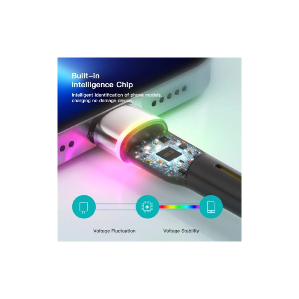 Дата кабель USB 2.0 AM to Lightning 1.0m 2.4A black Essager (EXCL-XCD01)