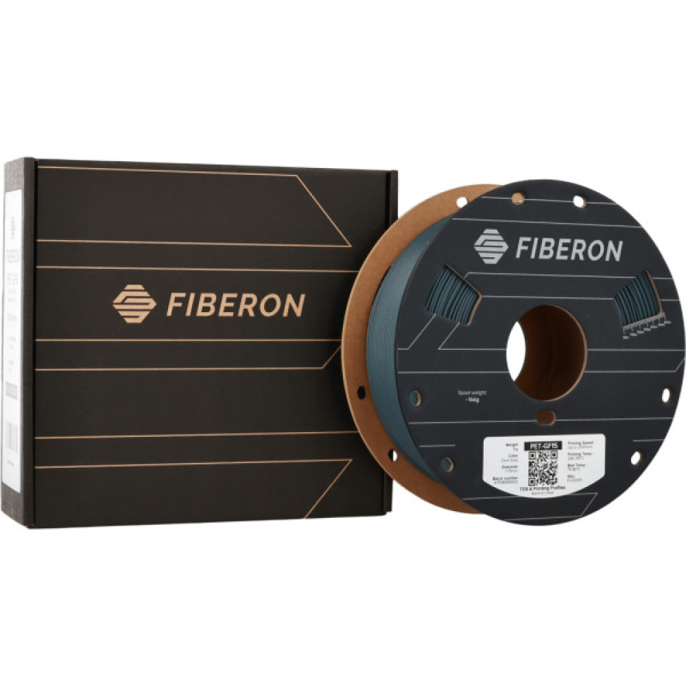 Пластик для 3D-принтера Polymaker Fiberon PET-GF15 1,75mm 0,5kg DARK GREY (FL02005)