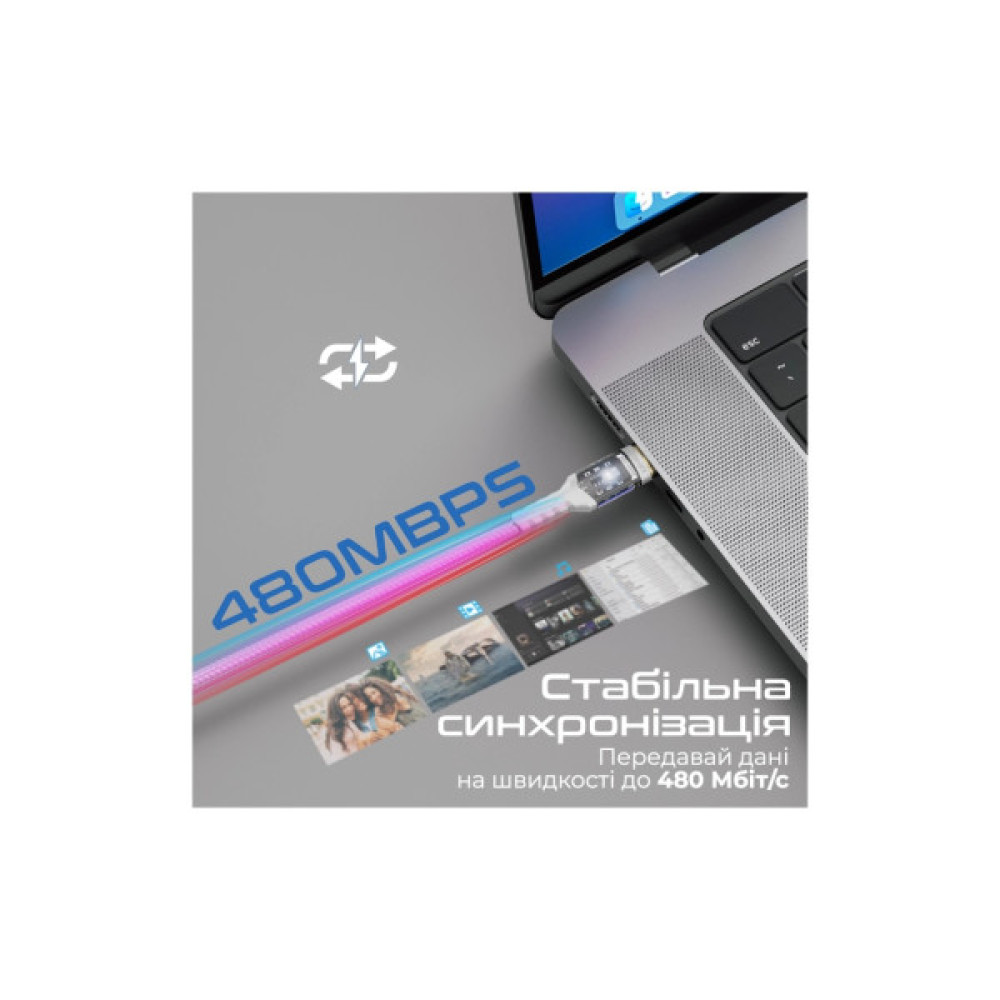 Дата кабель USB-C to USB-C 1.2m Promate (lucidline-cc120.white)