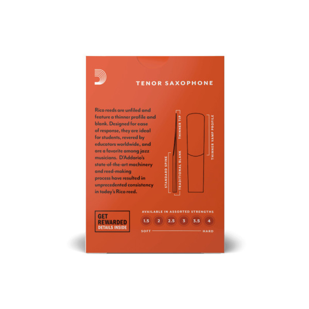 Тростина для саксофона D'Addario Rico - Tenor Sax #2.0 - 10 Pack (RKA1020)