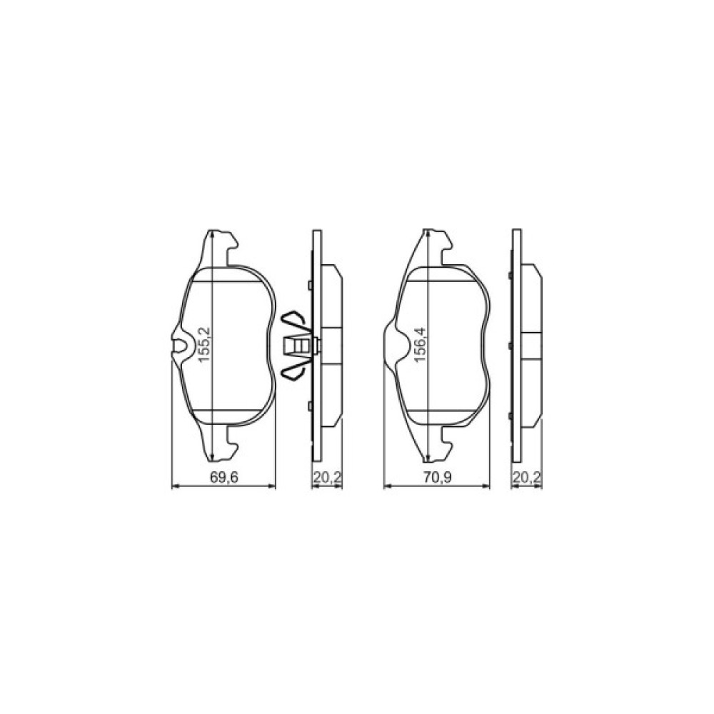 Гальмівні колодки Bosch 0 986 494 044 Гальмівні колодки Bosch 0 986 494 044