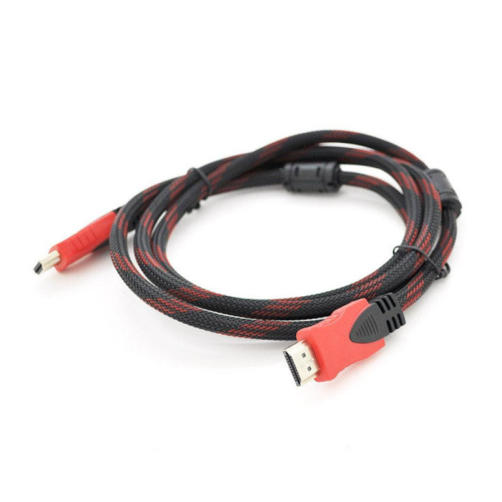 Кабель мультимедійний HDMI M to HDMI M 1.5m V1.4 black/red Merlion (YT-HDMI(M)/(M)NY/RD-1.5m)
