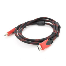 Кабель мультимедійний HDMI M to HDMI M 1.5m V1.4 black/red Merlion (YT-HDMI(M)/(M)NY/RD-1.5m)