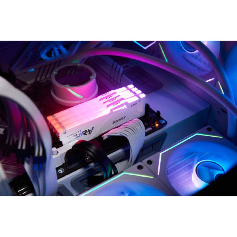 Модуль пам'яті для комп'ютера DDR5 64GB (2x32GB) 5600 MHz Beast White RGB Kingston Fury (ex.HyperX) (KF556C36BWEAK2-64)
