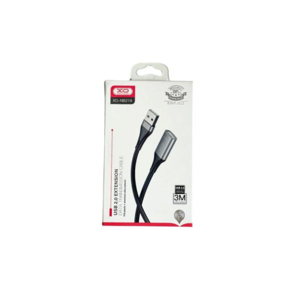 Дата кабель USB 2.0 AM/AM 3.0m black XO (NB-219-USB-3m)