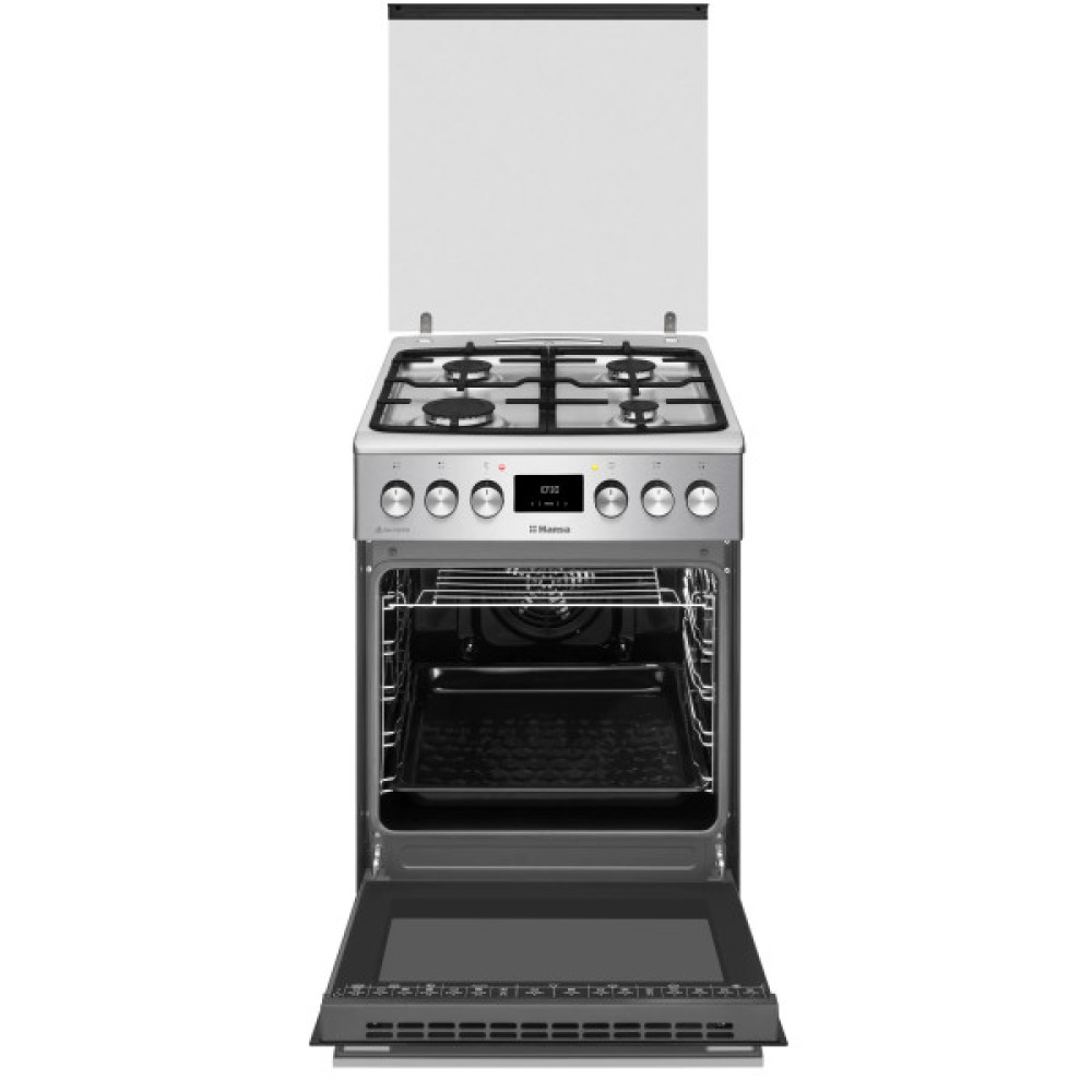Плита Hansa комбінована, 65л, 50x60см, дисплей, конвекція, чавун, нерж