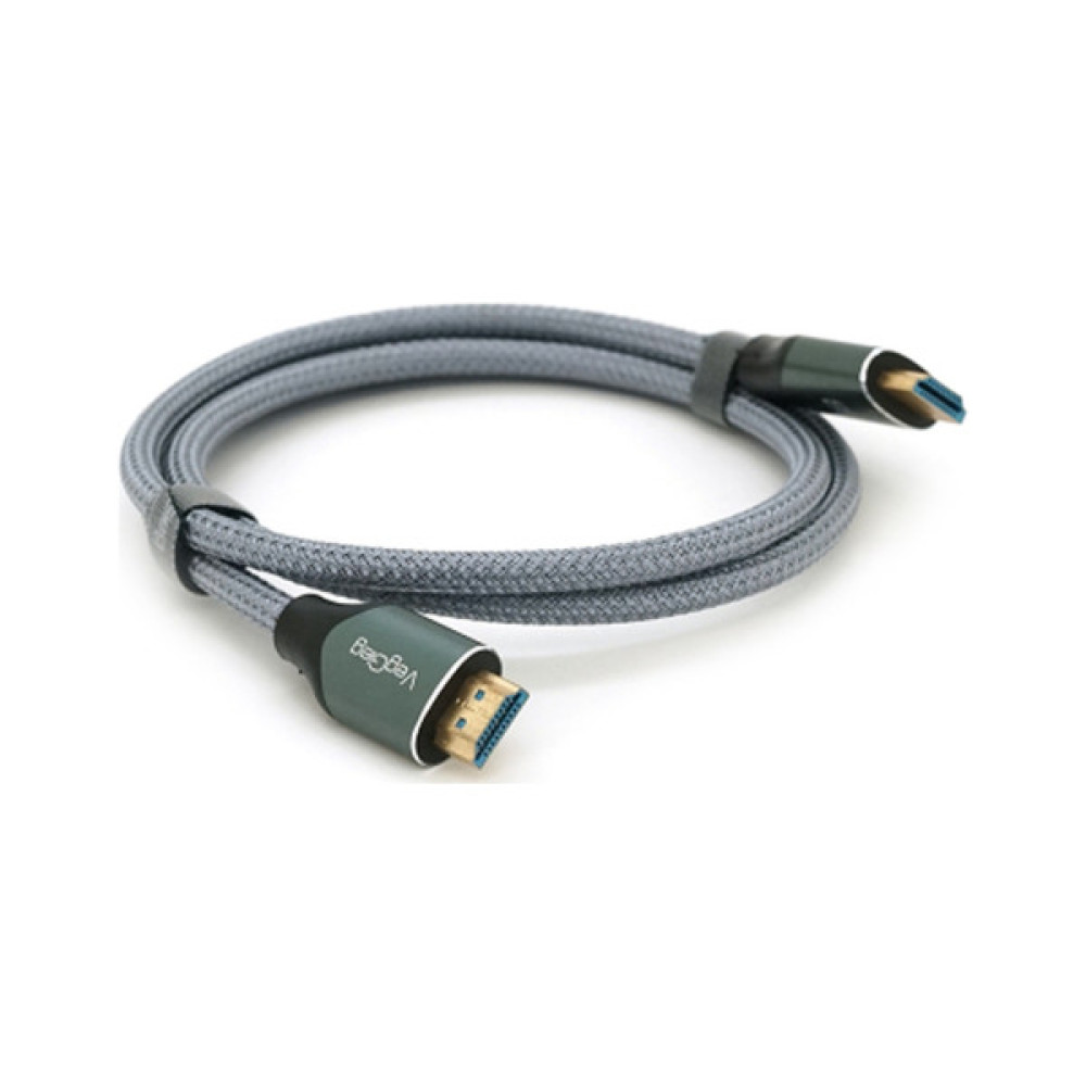 Кабель мультимедійний HDMI M to HDMI M 1.0m 8K silver VEGGIEG (YT-HDMI(M)/(M)V-H401/40356)
