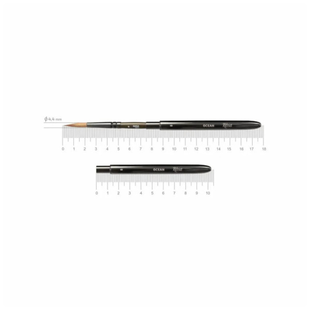 Пензлик для малювання Rosa Соболь круглий, TRAVEL BRUSH, OCEAN 168, № 8 (4823098516880)