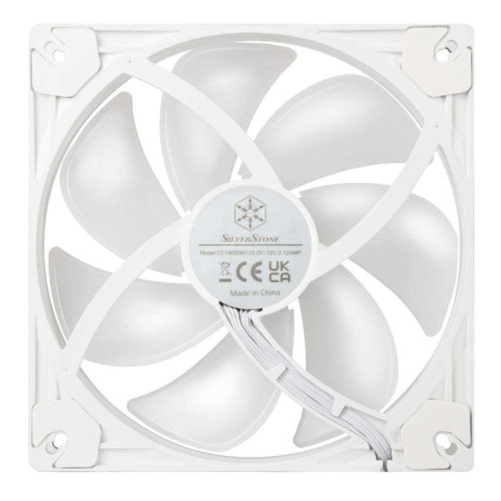 Корпусний вентилятор  SilverStone Vista VS140W ARGB, 140мм, 1600rpm, 4pin PWM, 3pin +5VARGB, 30.8dBa, білий