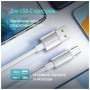 Дата кабель USB 2.0 AM to USB-C 1.0m 3A zinc alloy braided white ColorWay (CW-CBUC098-WT)