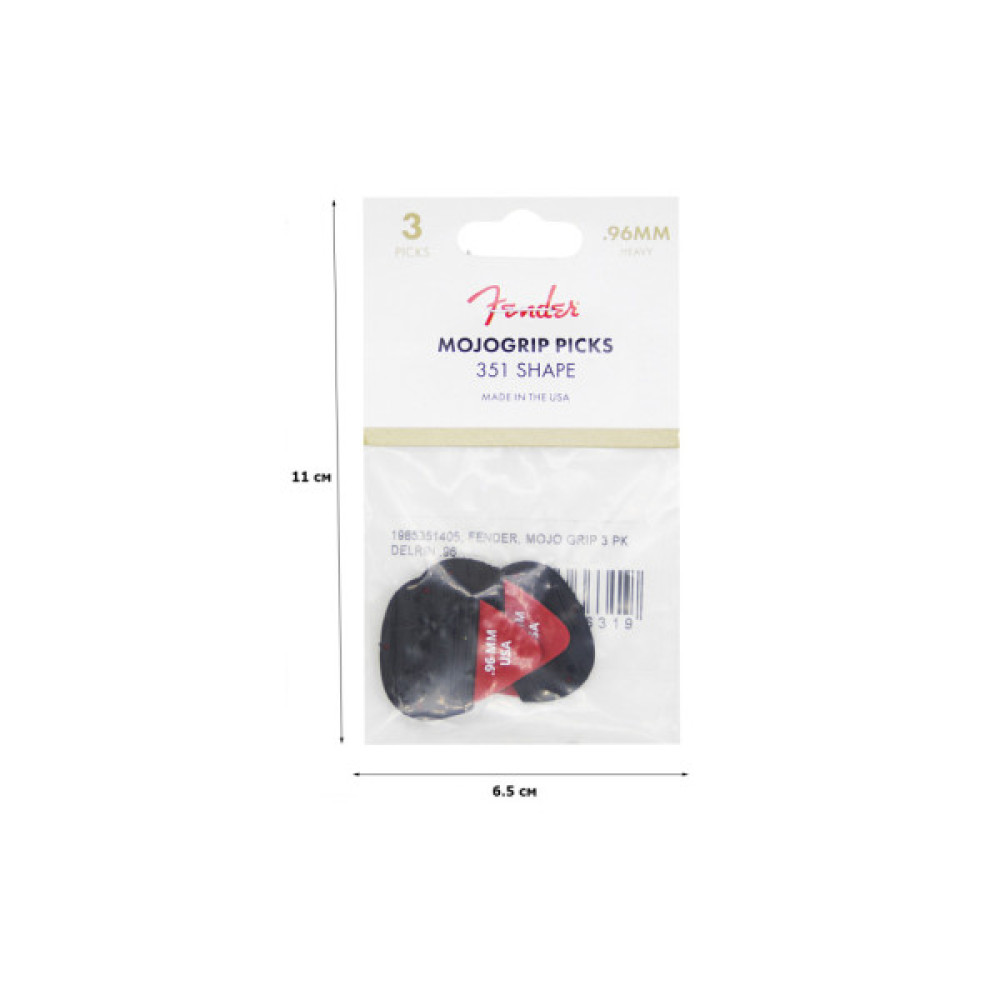 Медіатор Fender Mojo Grip Delrin .96 3 шт. (230703)