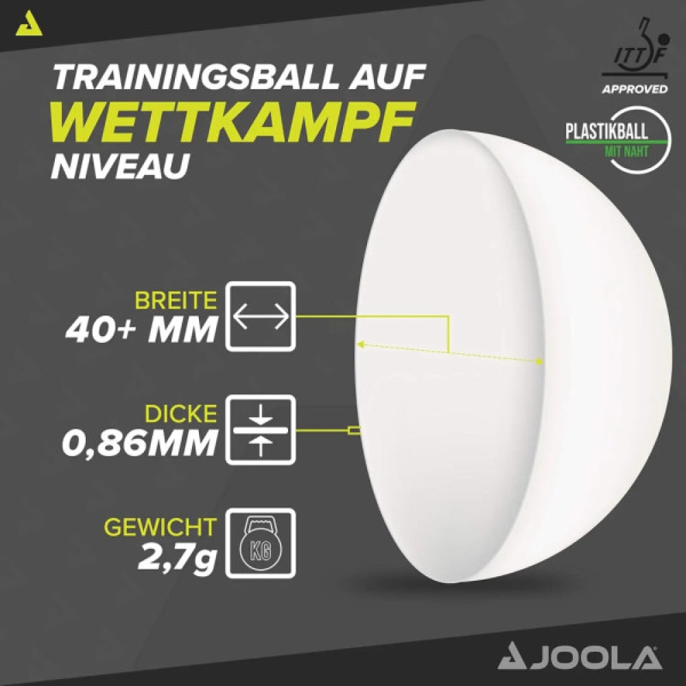 М'ячик для настільного теніса Joola Magic ABS 40+ White 72 шт (44216) (930813)