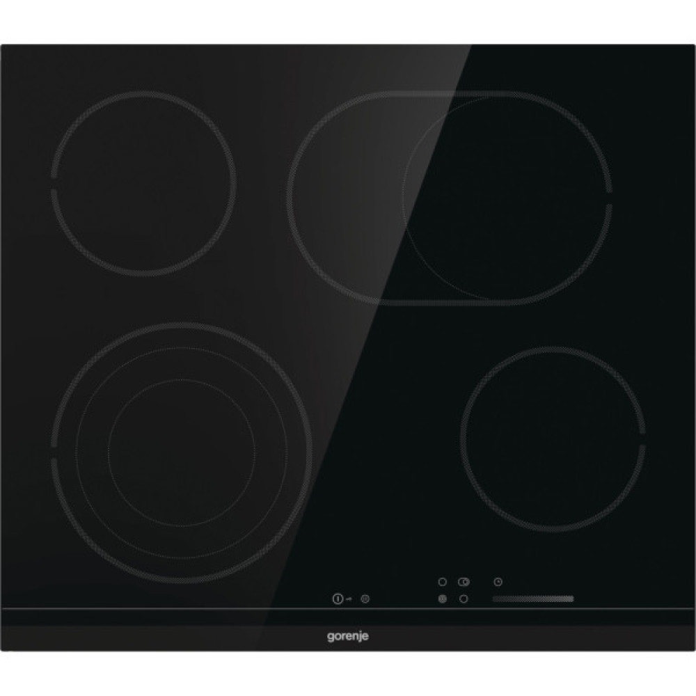 Варильна поверхня Gorenje електрична, 60см, розширена зона, чорний