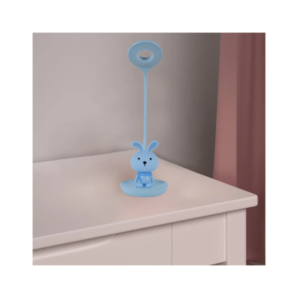 Настільна лампа Kite Bunny LED з акумулятором, блакитна (K24-492-1-3)