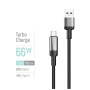 Дата кабель USB 2.0 AM to USB-C 1.0m 6A braided wire black ColorWay (CW-CBUC096-BK)