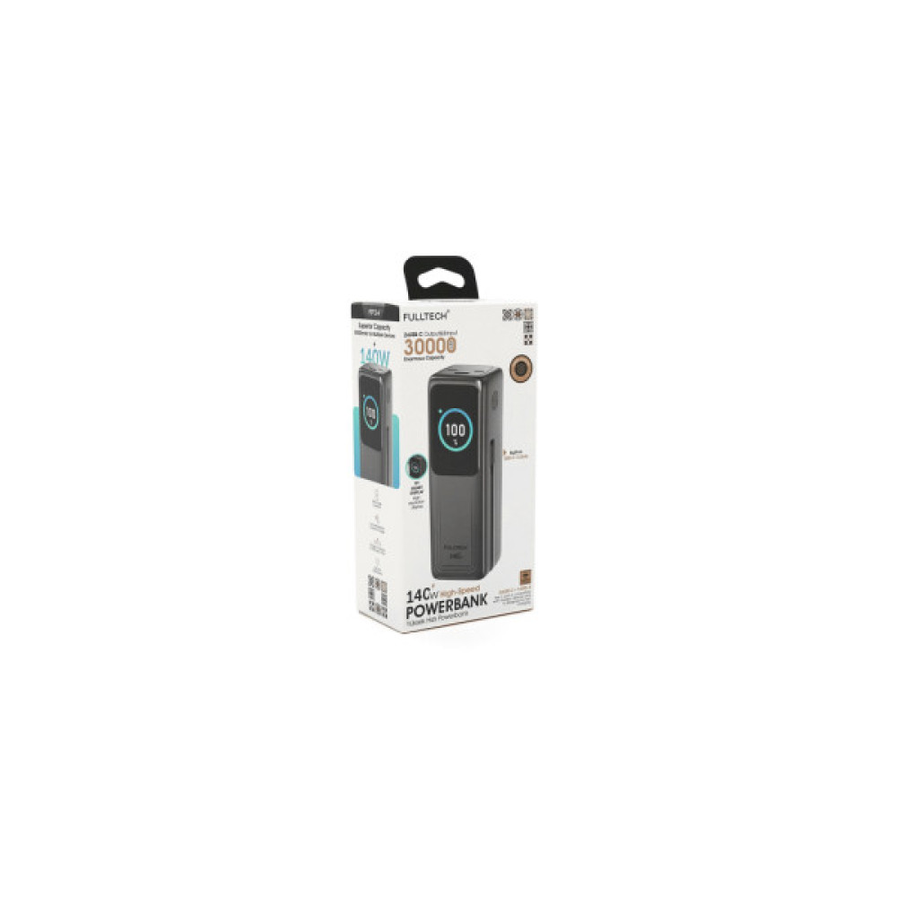 Батарея універсальна FULLTECH 30000mAh, PD/140W, LCD Display (FP34 / 44718)