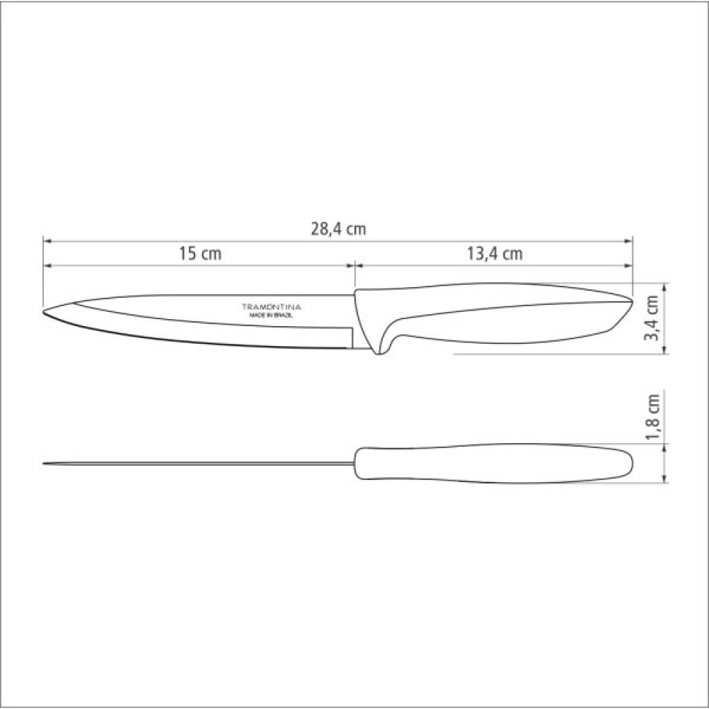 Кухонний ніж Tramontina Plenus Light Grey 152 мм (23424/136)