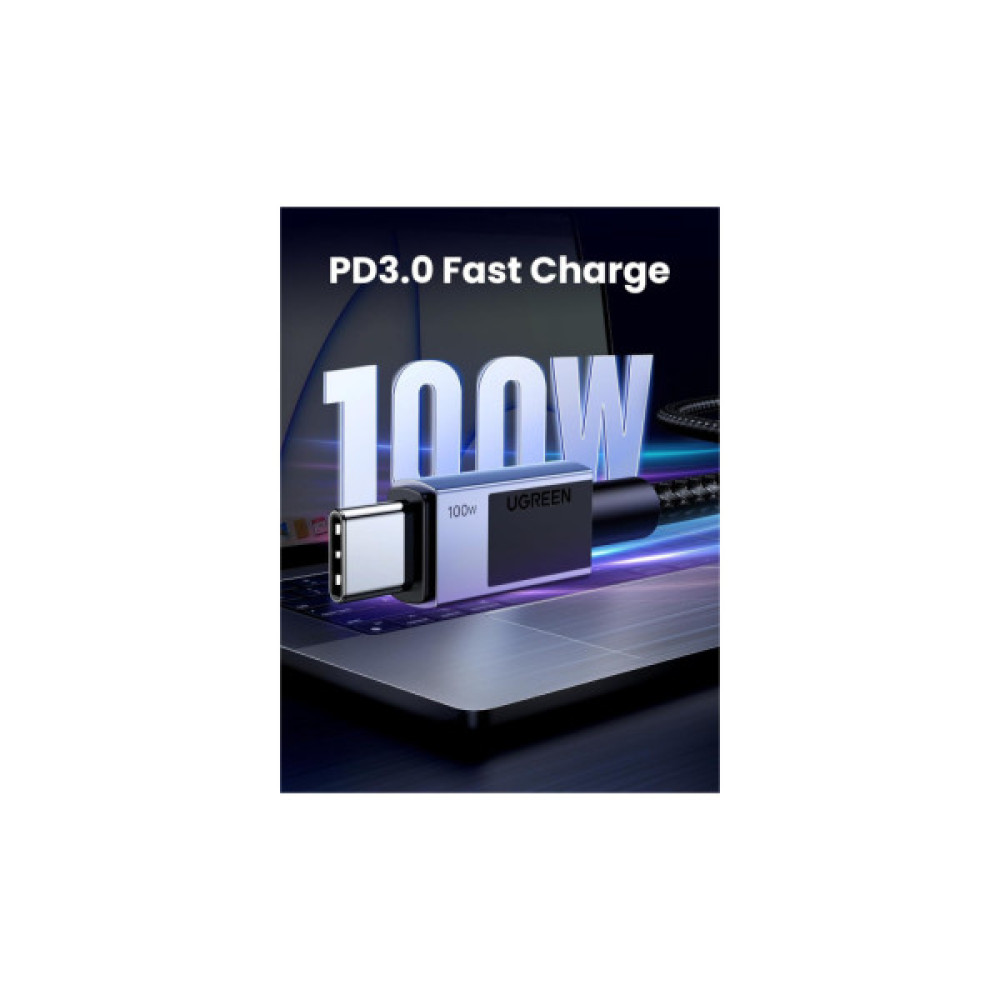 Дата кабель USB-C to USB-C 3.0m 100W L512 gray UGREEN (45065)