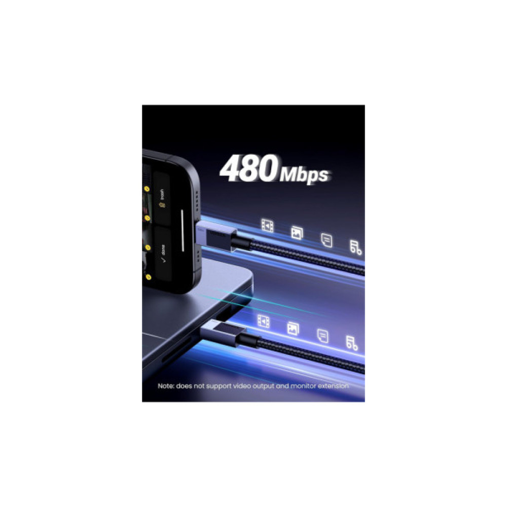 Дата кабель USB-C to USB-C 3.0m 100W L512 gray UGREEN (45065)
