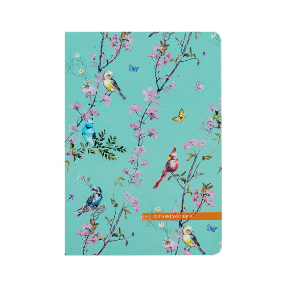 Книга записна Axent A5 Olga Selyshcheva Spring 80 аркушів, клітинка (8700-9-A-OS)