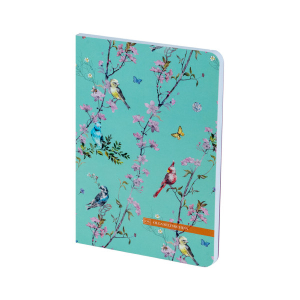 Книга записна Axent A5 Olga Selyshcheva Spring 80 аркушів, клітинка (8700-9-A-OS)