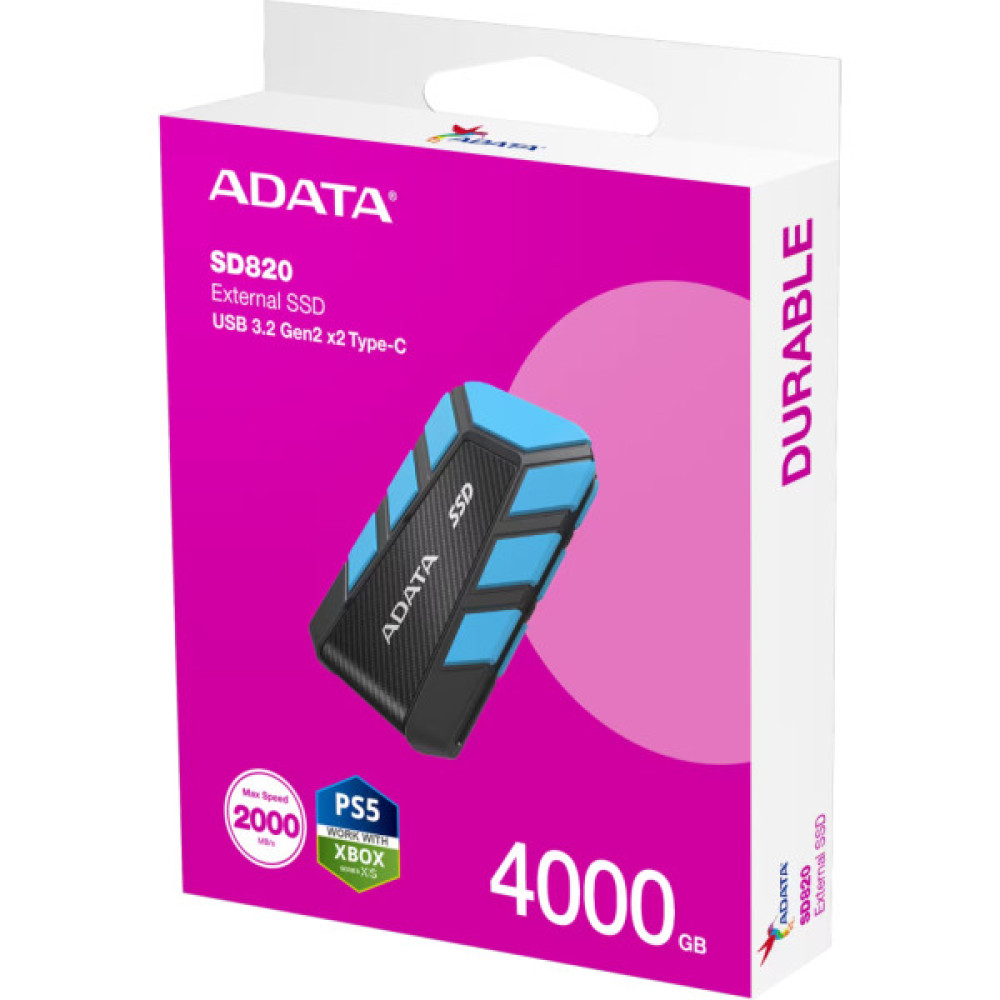 Накопичувач SSD USB 3.2 4TB SD820 ADATA (SD820-4000G-CBU)