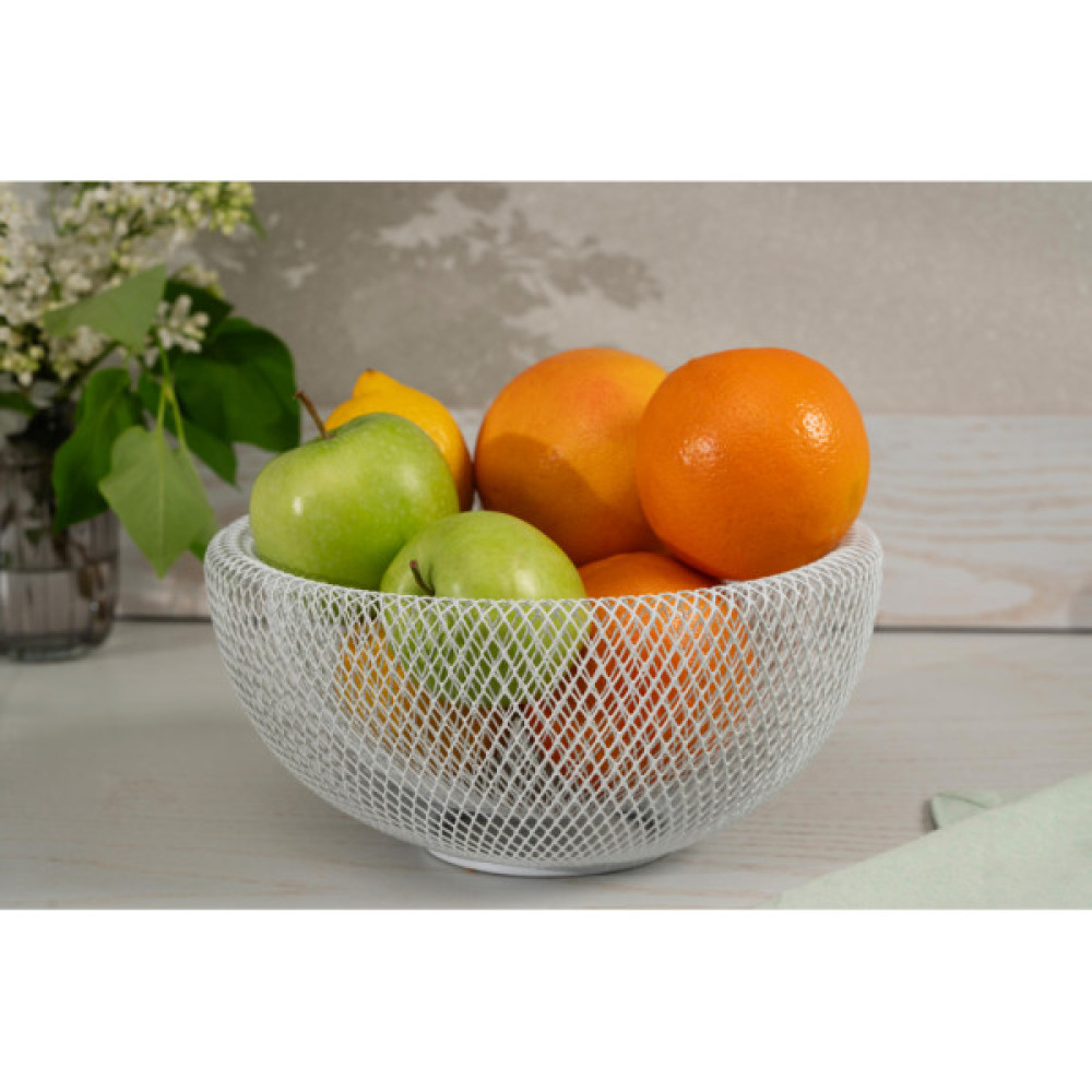 Фруктовниця Ardesto Midori 25х25х12см, метал, білий (AR0902W)
