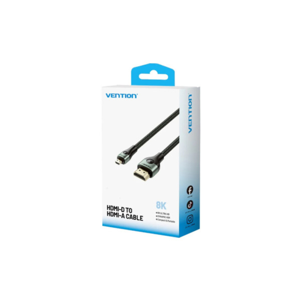 Кабель мультимедійний HDMI M to HDMI micro M 1.0m V2.0 8K 60Hz green Vention (AGKGF)