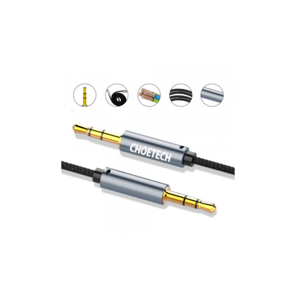 Кабель мультимедійний 3.5mm M to 3.5mm M 1.2m Choetech (AUX002)