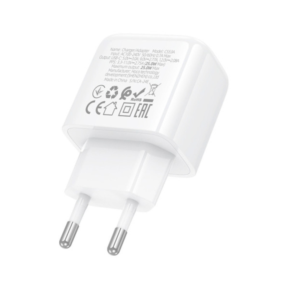 Зарядний пристрій HOCO CS53A Surplus USB-C PD25W White (6942007631488)