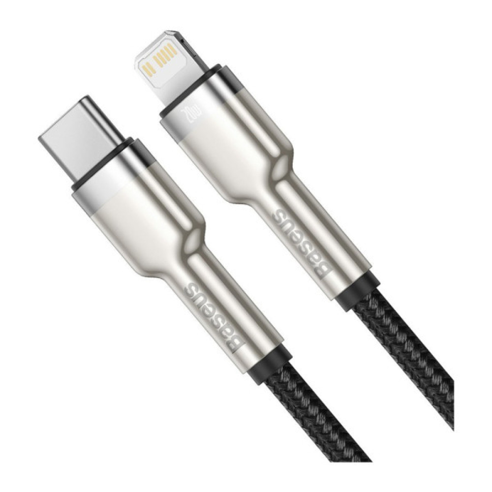 Дата кабель USB-C to Lightning 2.0m Cafule Metal PD 20W black Baseus (CATLJK-B01)