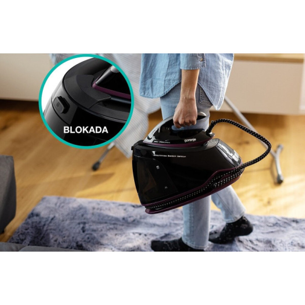 Праска Gorenje, 2800Вт, 280мл, паровий удар -50гр, верт. відпарювання, антинакип, керам. підошва,  фіолетовий