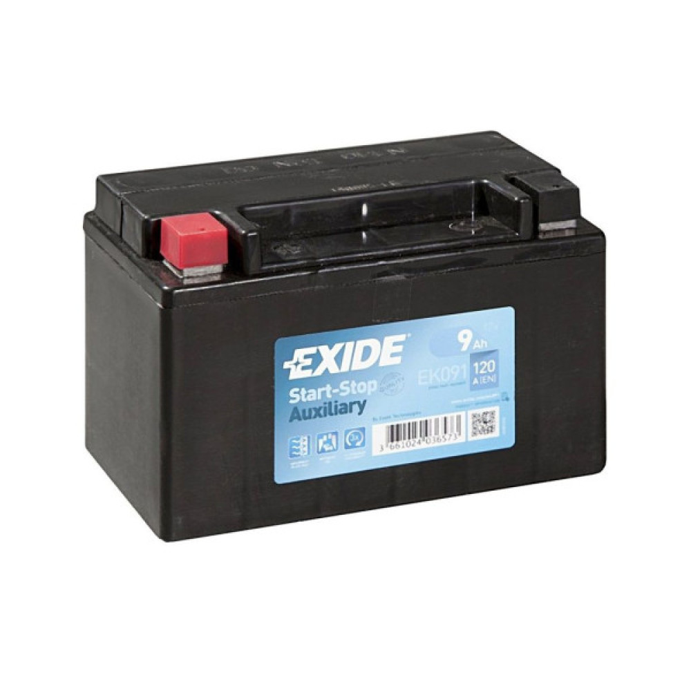 Акумулятор автомобільний EXIDE START STOP AUXILIARY 9Ah (+/-) (120EN) (EK091) Акумулятор автомобільний EXIDE START STOP AUXILIARY 9Ah (+/-) (120EN) (EK091)