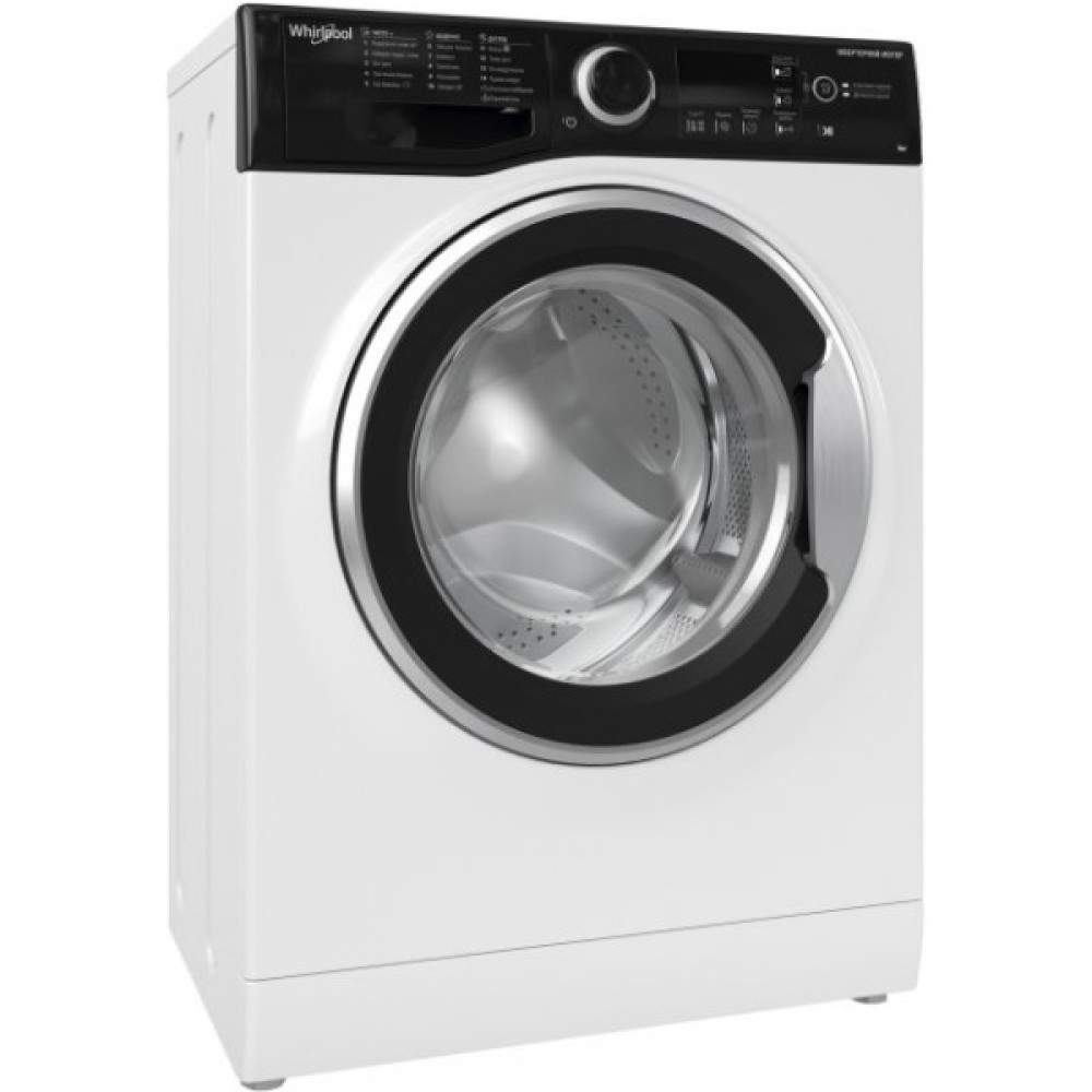 Пральна машина Whirlpool фронтальна, 6кг, 1200, A+++, 43см, дисплей, інвертор, люк чорний, білий