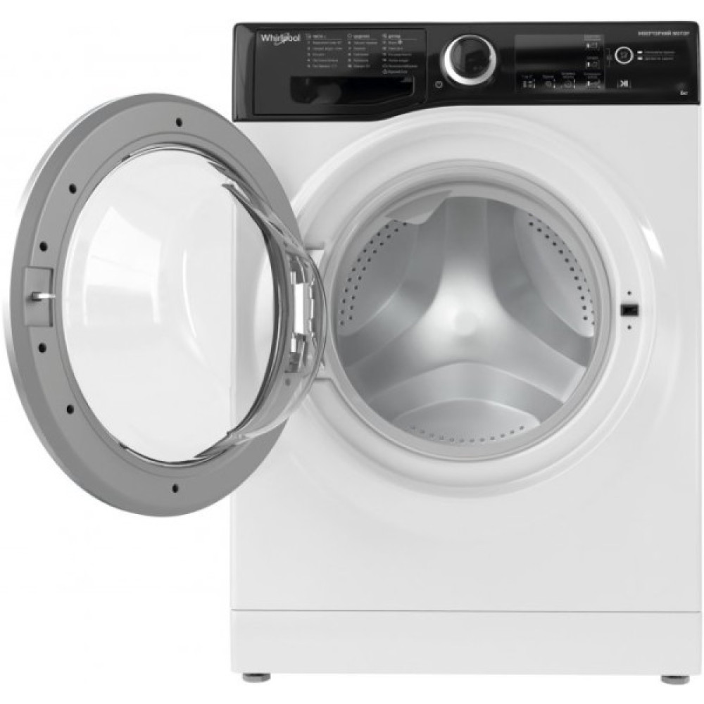 Пральна машина Whirlpool фронтальна, 6кг, 1200, A+++, 43см, дисплей, інвертор, люк чорний, білий