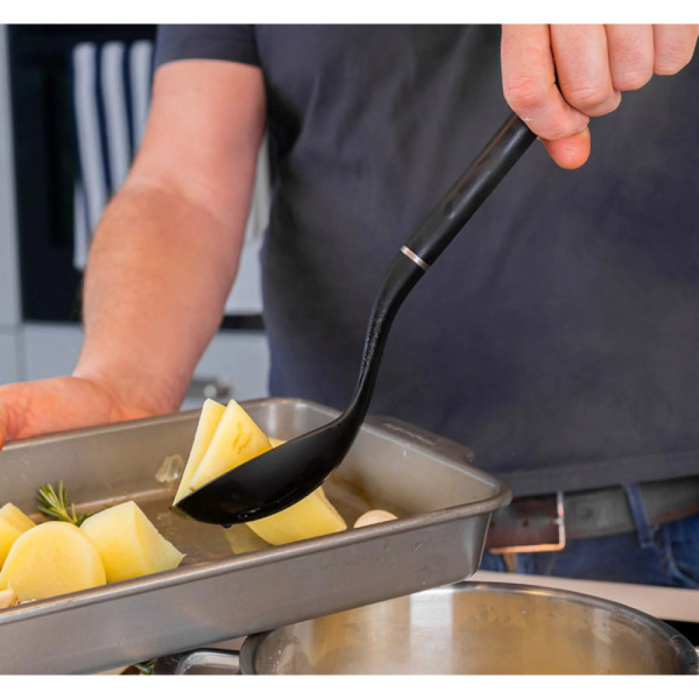 Ложка кухарська KitchenAid Classic для сервірування з прорізами 34 см чорний (KHH004OHOBEG)