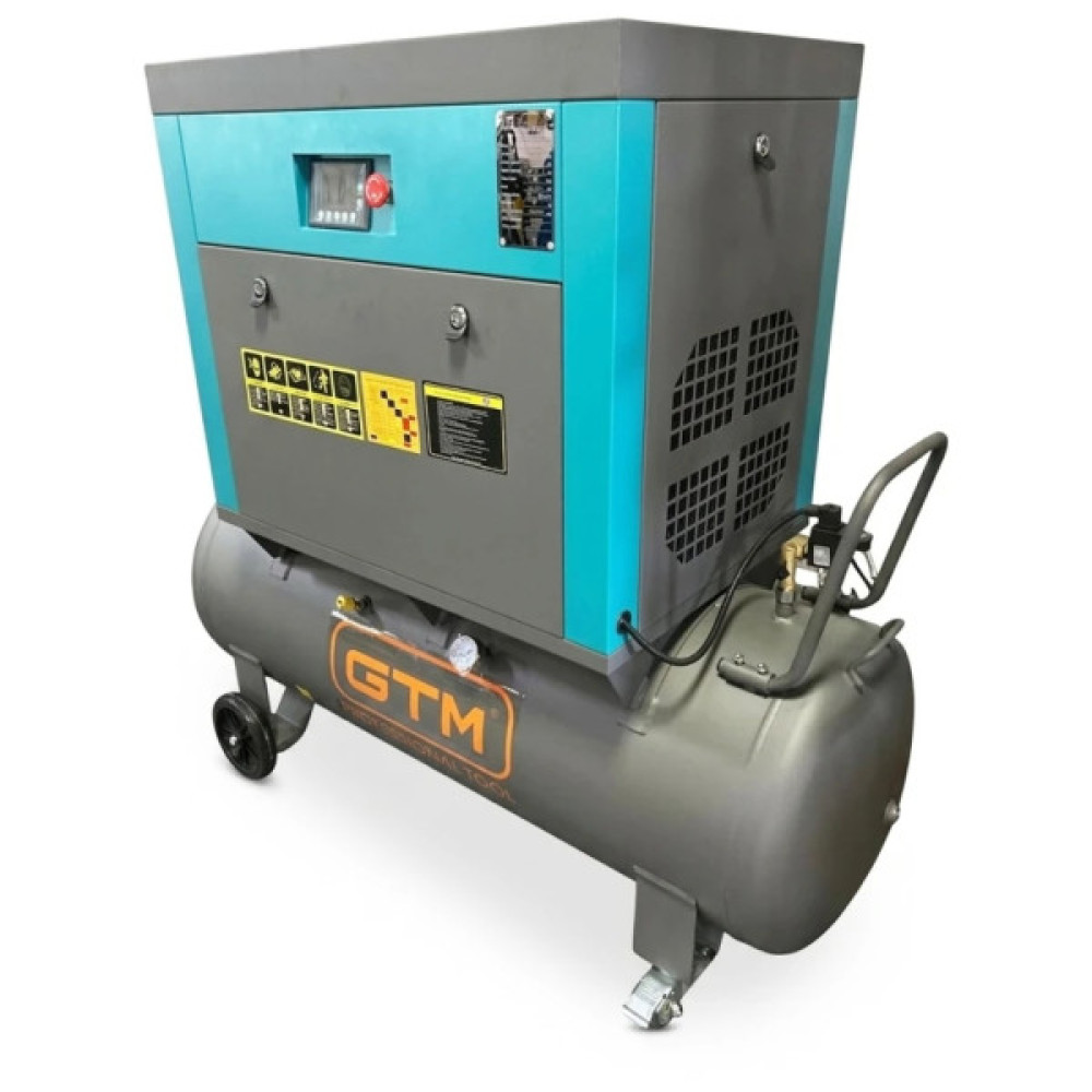 Компресор GTM гвинтовий, ресивер 200л, 680л/хв, 5.5kW, 8бар, 380V, інвертор, кожух (DLG5.5V WITH CLOSED CASE)