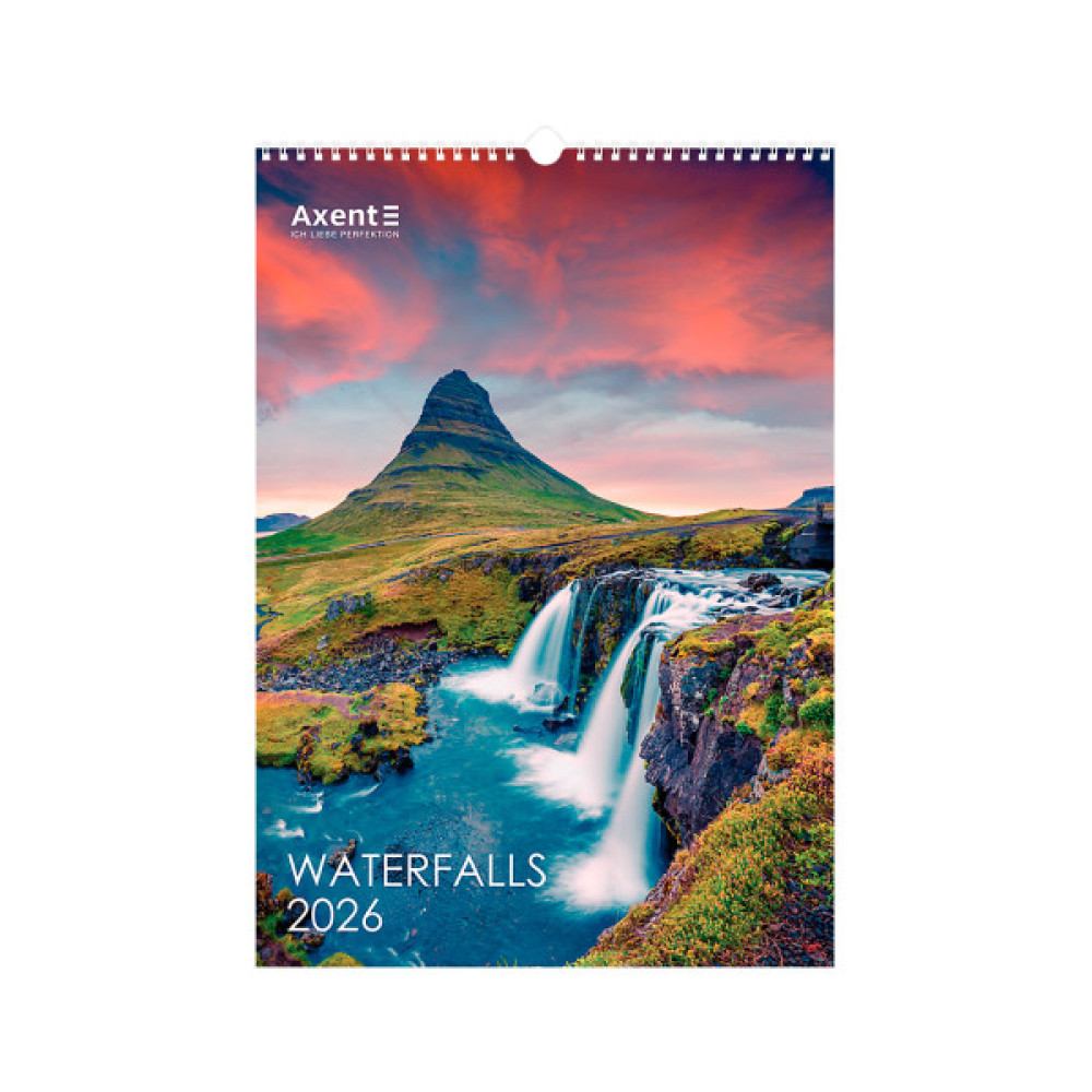 Календар Axent настінний А3 2026 р.Waterfalls (8804-26-2-A)