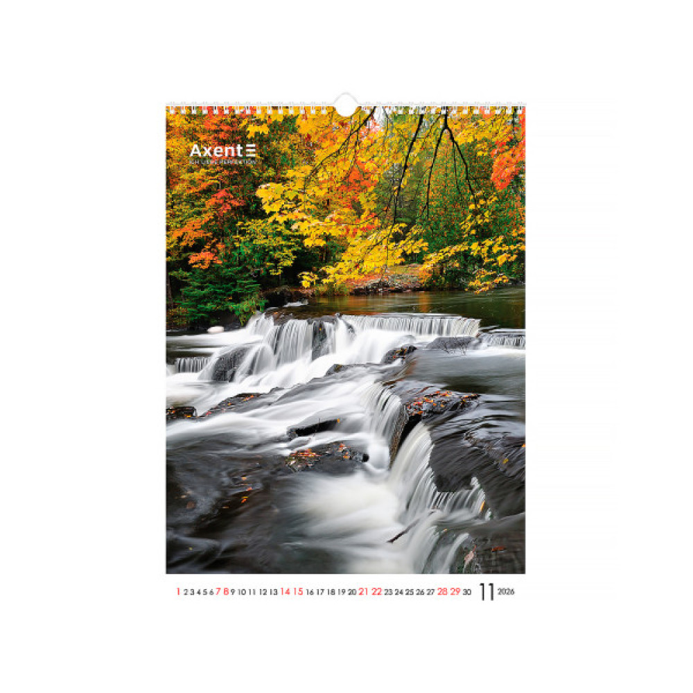 Календар Axent настінний А3 2026 р.Waterfalls (8804-26-2-A)