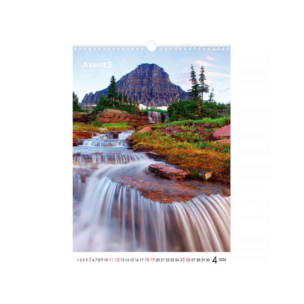Календар Axent настінний А3 2026 р.Waterfalls (8804-26-2-A)
