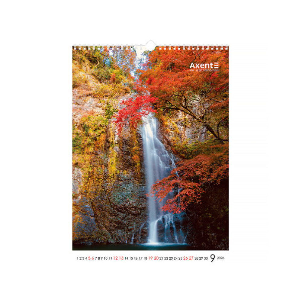Календар Axent настінний А3 2026 р.Waterfalls (8804-26-2-A)