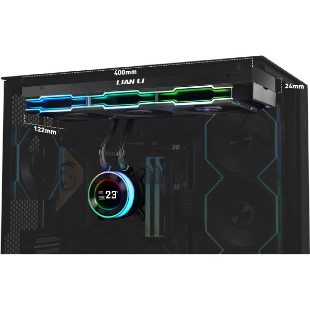 Система рідинного охолодження Lian Li HydroShift II LCD-C 360TL, Black (G89.GHS2LCD36TB.00)