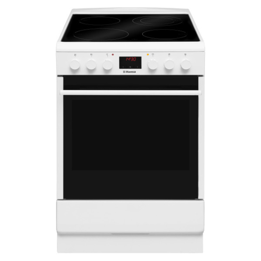 Плита Hansa електрична склокерамічна, 65л, 50x60см, дисплей, конвекція, білий