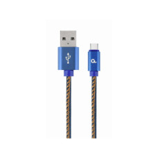 Дата кабель USB 2.0 AM to USB-C 1.0m 90° Cablexpert (CC-USB2J-AMCML-1M-BL)
