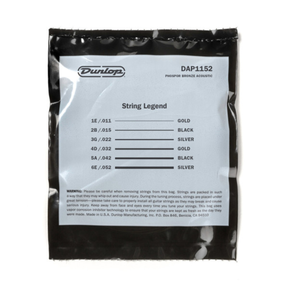Струни для гітари Jim Dunlop Phosphor Bronze Acoustic Guitar Strings (11-52) (DAP1152)