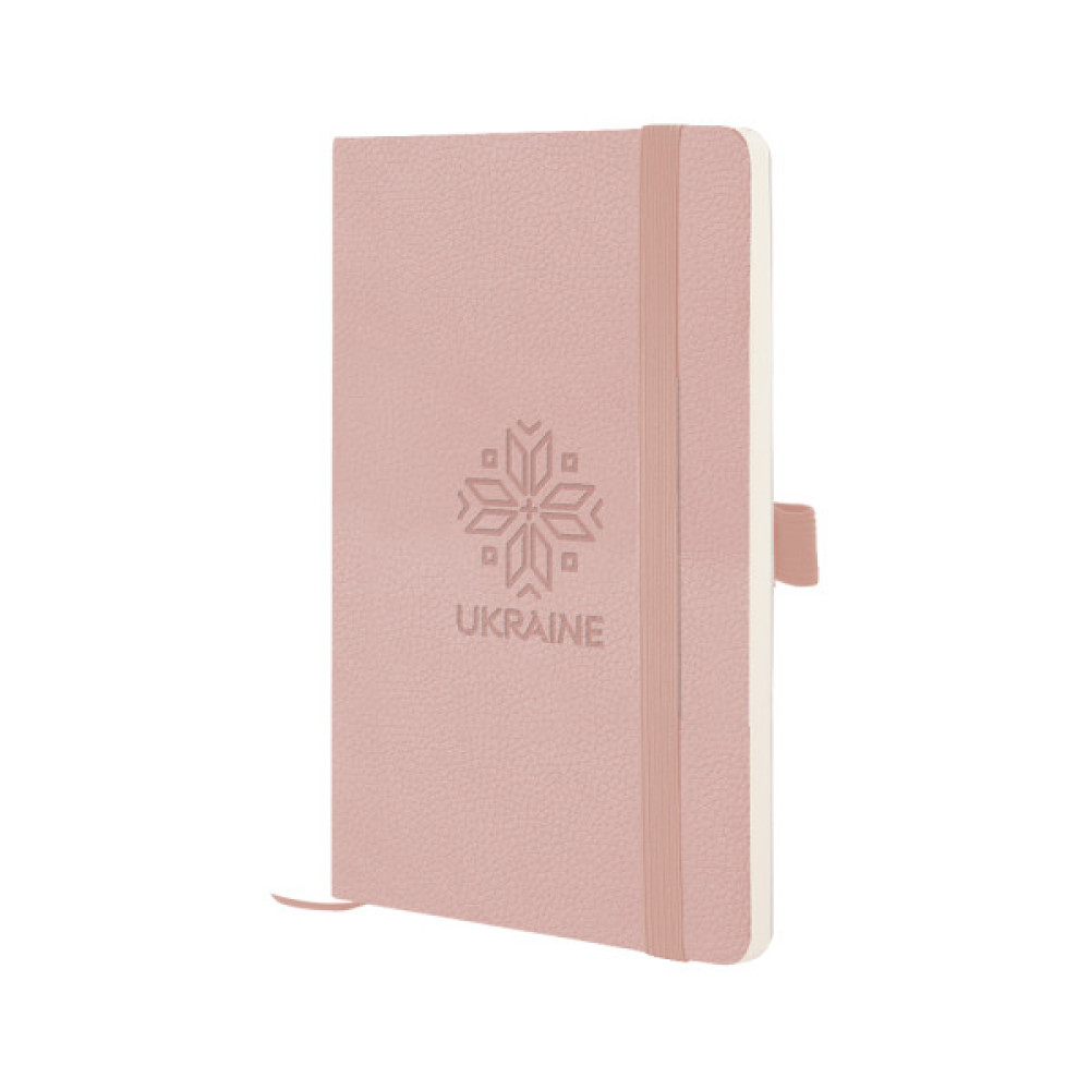 Книга записна Axent Partner Soft Skin Вишиванка 125x195 мм, 96 аркушів, клітинка, пудрова (8616-24-5-A)