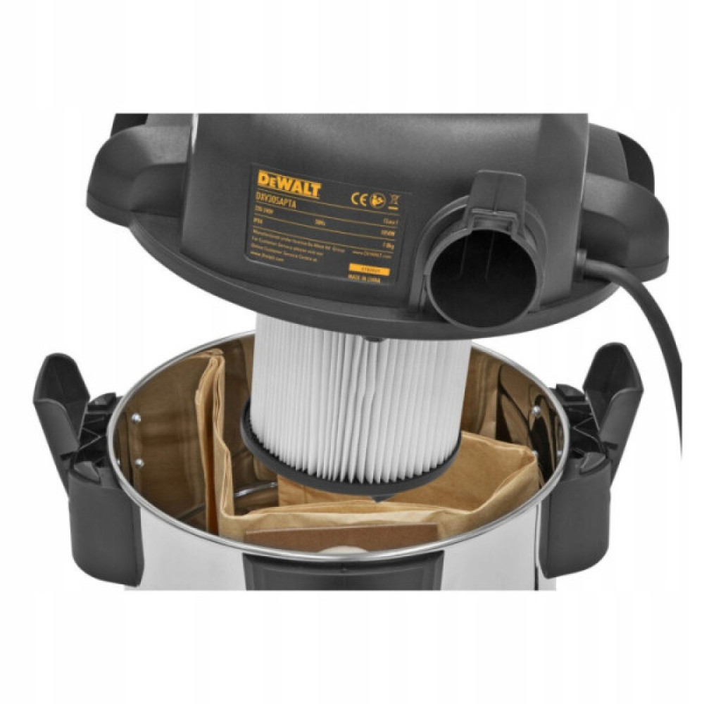 Пилосос професійний DeWalt 750Вт 2400л/хв контейнер 30л 8.4кг