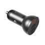 Зарядний пристрій Baseus Digital Display Dual USB 4.8A Car Charger 24W+Three Primary Colors 3-in-1 Cable 1.2m (TZCCBX-0G)