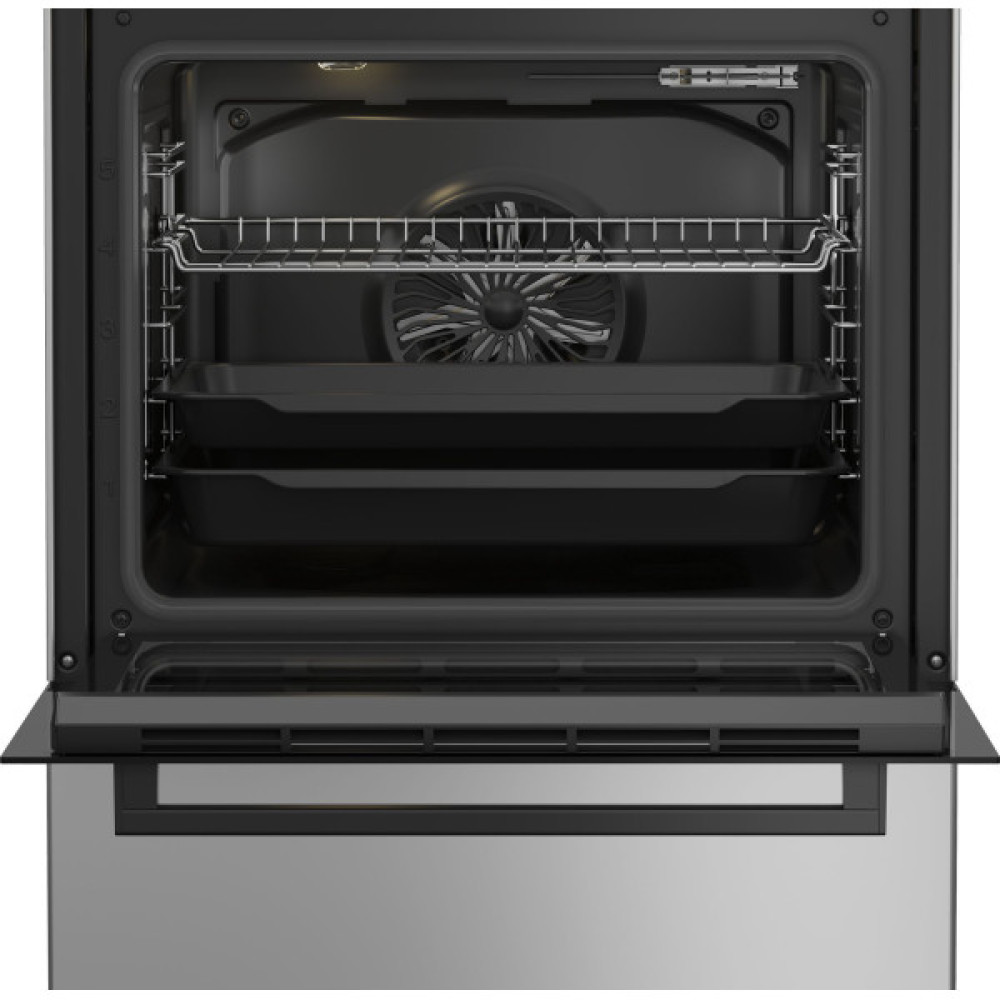 Плита Beko комбінована, 72л, 60x60см, дисплей, конвекція, сірий